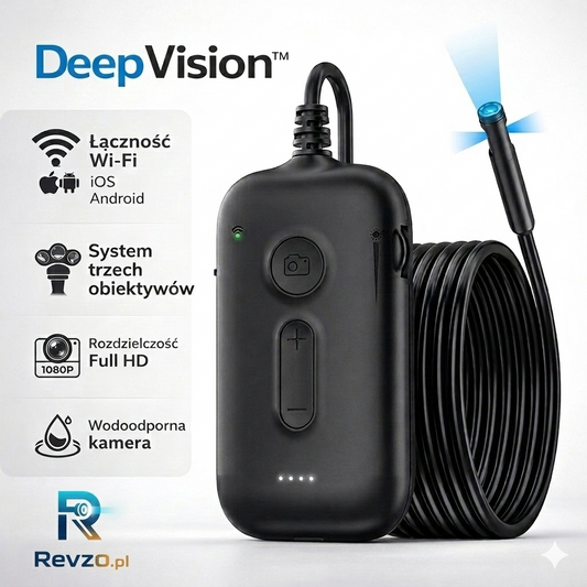 DeepVision™ - Kamera endoskopowa WiFi do rur, silnika i trudno dostępnych miejsc.